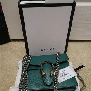 Auth Gucci Green Mini Dionysus Bag